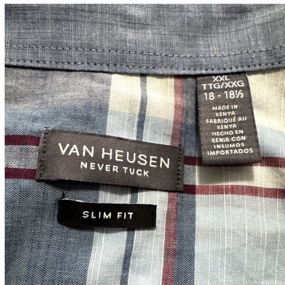 Men’s Blue | Green Plaid Shirt Size XXL - Picture 2 of 4